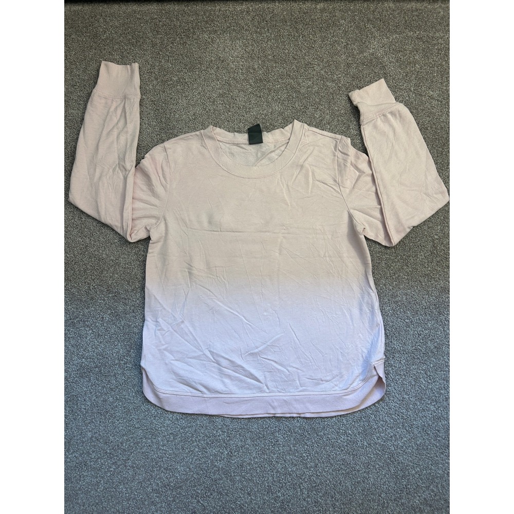 Joe Fresh Active Sweatshirt Women Medium Pink Excellent Ombre Crew Neck Fleece